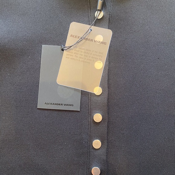 NWT Alexander Wang Black Mock Neck Button Down Sweater - Picture 3 of 5